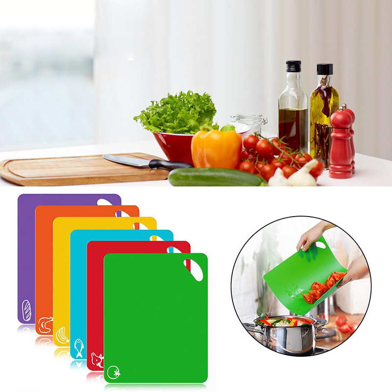4-6 st bästa skärmatta set färgglad kök skärbräda set super lätt att rengöra moderna skärbrädor snygga flexibla non-stick