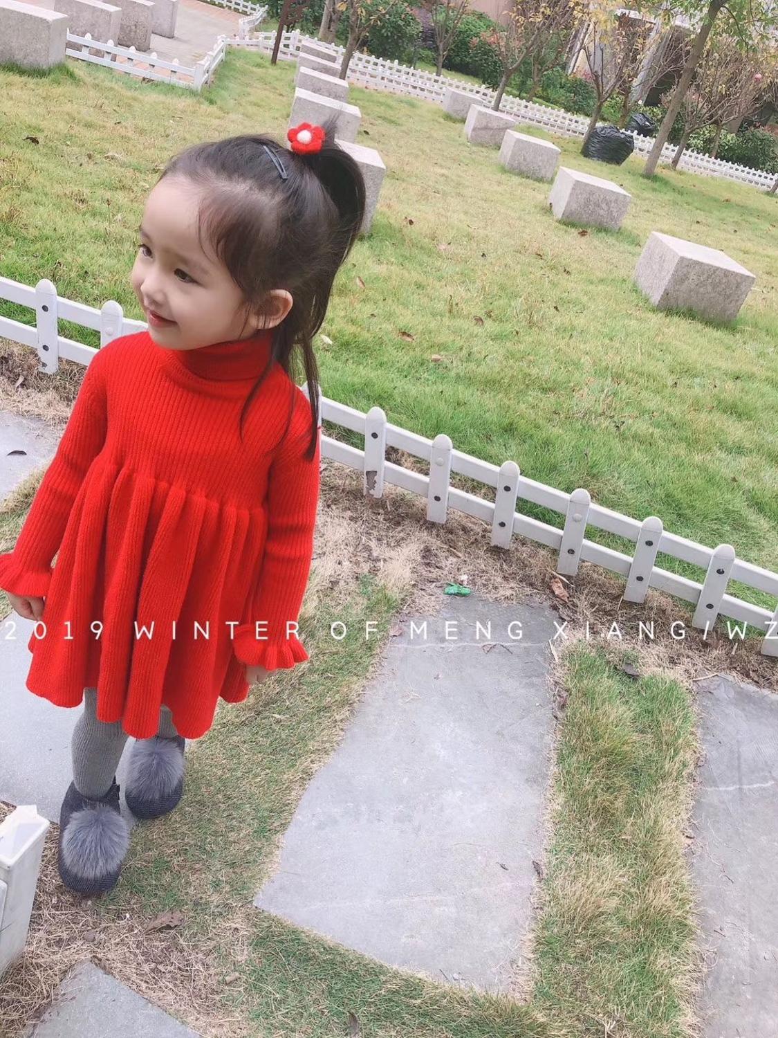 Baby Mädchen Pullover Kleid herbst winter Säuglings Kleinkind Neugeborenen Shirt für mädchen Kid prinzessin Strickwaren Weihnachts dicke Tops Kleider