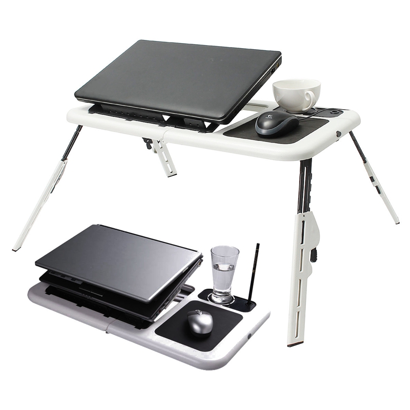 Taro Multifunctionele Opvouwbare Laptop Bureau Tafel Laptop Stand Houder Met 2 Usb Cooling Fans Muismat Tafel Lapdesks voor Bed