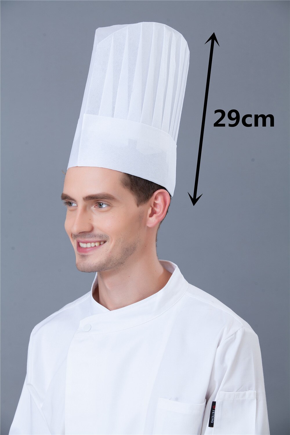 20Pcs/Lot Unisex Nonwoven High Middle Flat Round Hat Restaurant Hotel Kitchen Cook Work Wear Chef Hats Disposable Caps: 05