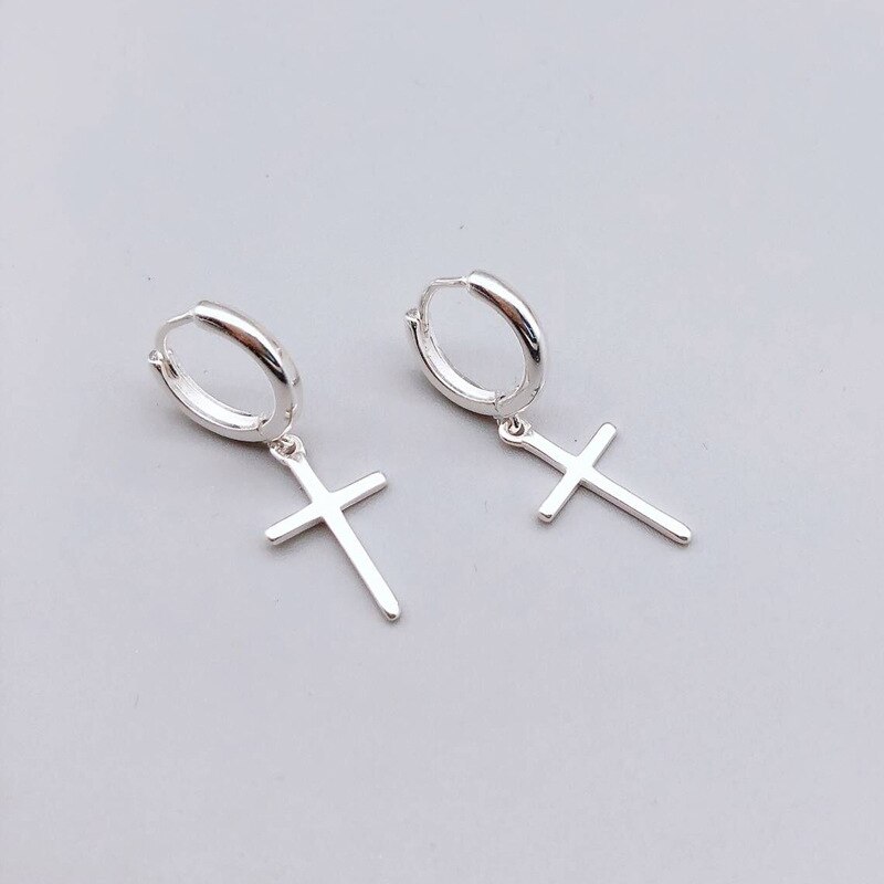 925 Sterling Silber Ohrringe für Frauen Stud Ohrringe Kreuz Silber Ohrringe Trendy Schmuck Zubehör