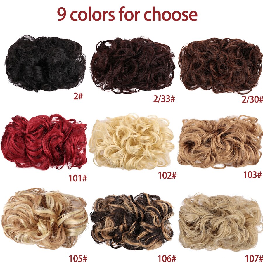MUMUPI Hair Clip in Chignon Elastic Rubber Band Wedding Curly Synthetic Hair Extension Chignon Hair Bun Hair Accessories