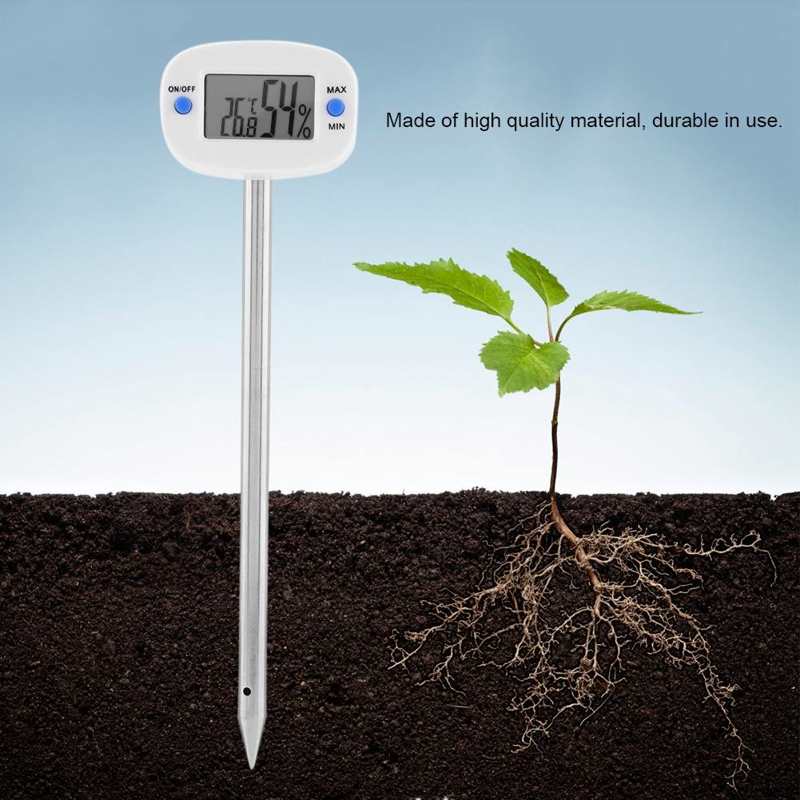 Mini Electronic Soil Temperature Moisture Meter Temperature Humidity Tester with Probe for Garden Plants Soil Temperature Tester
