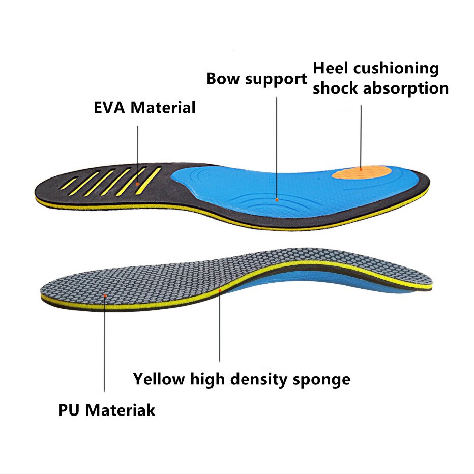 EVA Orthopedic Shoes Sole Insoles Flat Feet Arch Support Unisex Orthotic Arch Support Sport Shoe Pad Massaging Insole Foot Care