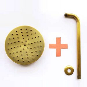 8 tommer 20 x 20cm runde hovedbruser hoved, kobber bruser hoved, anitque messing badeværelse bruser, chuveiro yt -5113: Brusehoved med arm