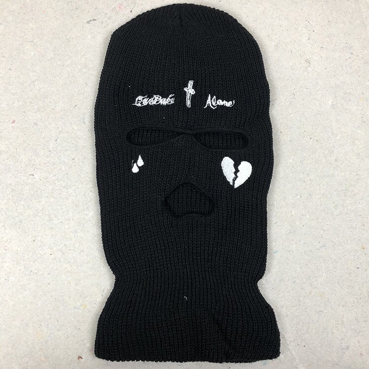 Gorro de pasamontañas con cara completa de punto para hombre y mujer, gorro de pasamontañas con bordado divertido para , gorros para montar, invierno,: 10