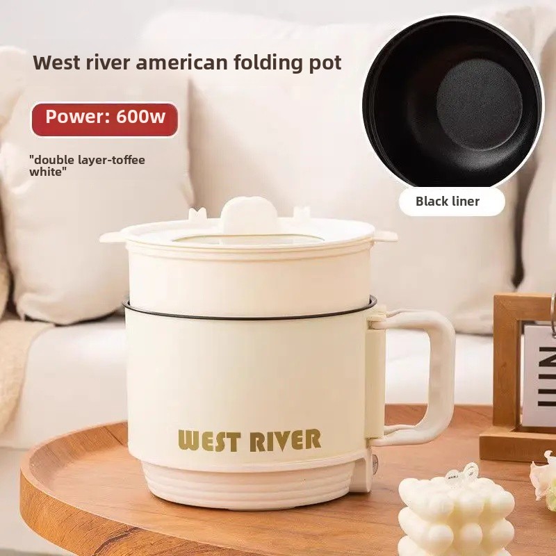 Bærbar liten elektrisk komfyr utendørs reise multifunksjonell dampkoking integrert elektrisk wok riskoker: Grønn