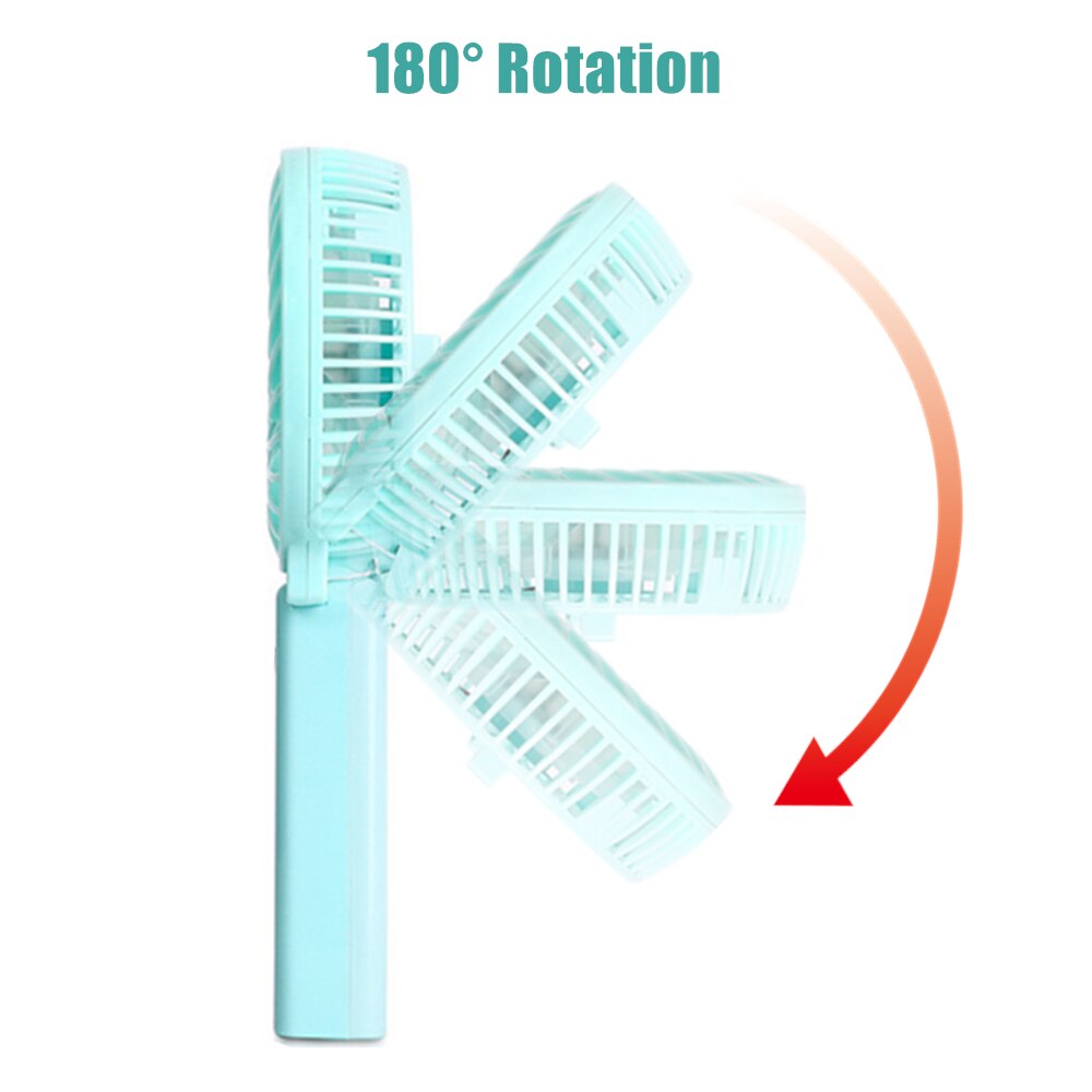 Mini ventilador de mano portátil plegable ventiladores eléctricos de refrigeración con luz LED 3 velocidades ventiladores de escritorio Personal para niños Bebé Hogar al aire libre