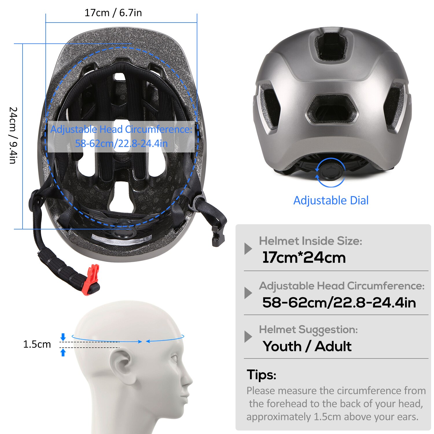 Lixada Mountain Bike Helmet w/ Sun Visor Ultralight Adjustable MTB Cycling Bicycle Helmet Men Women Sports Outdoor Safety Helmet