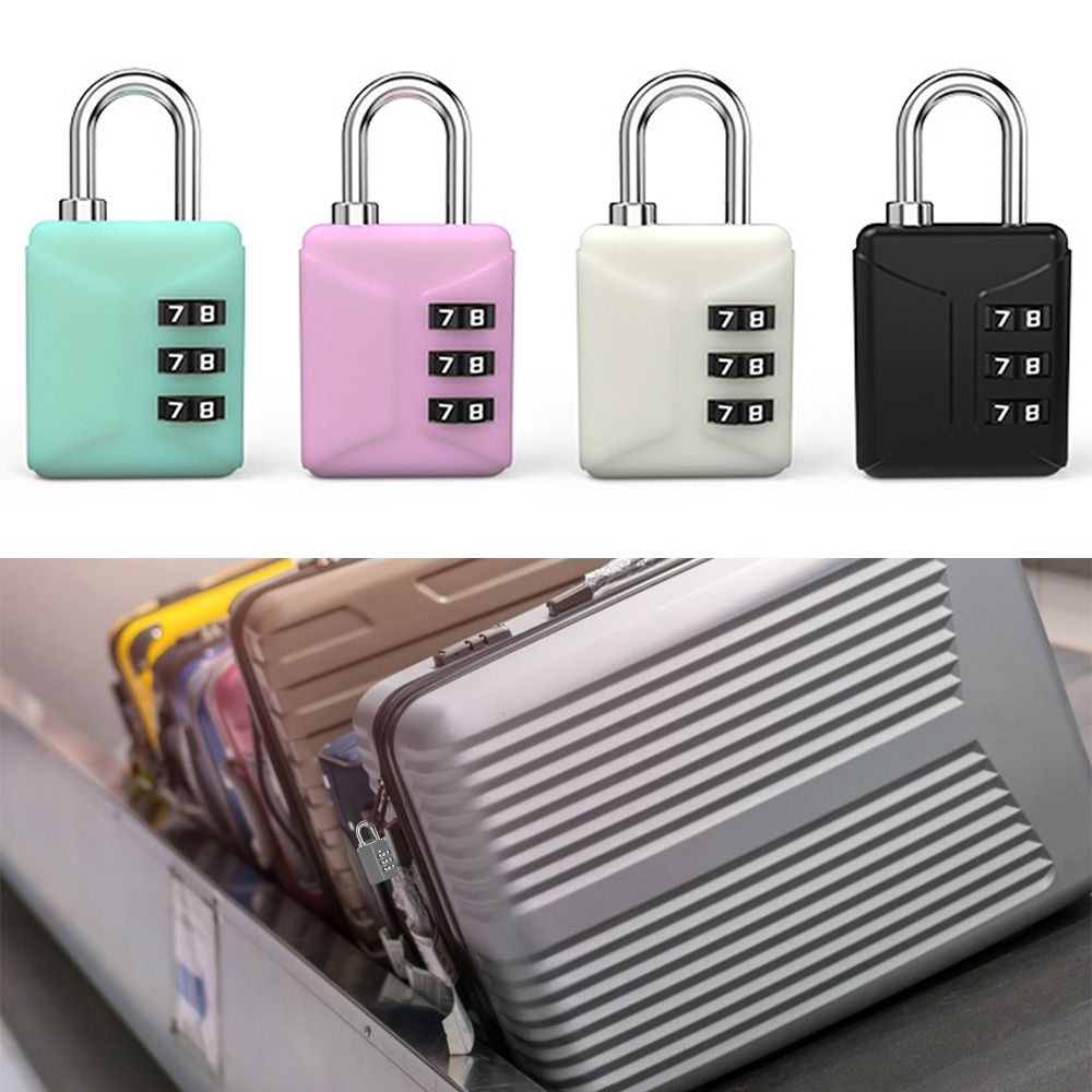 Mini 3-stelliges Zahlenschloss für Rucksack, Reißverschluss, Passwortschloss, Gepäck, Vorhängeschloss, Schlafsaal, Schrankschloss