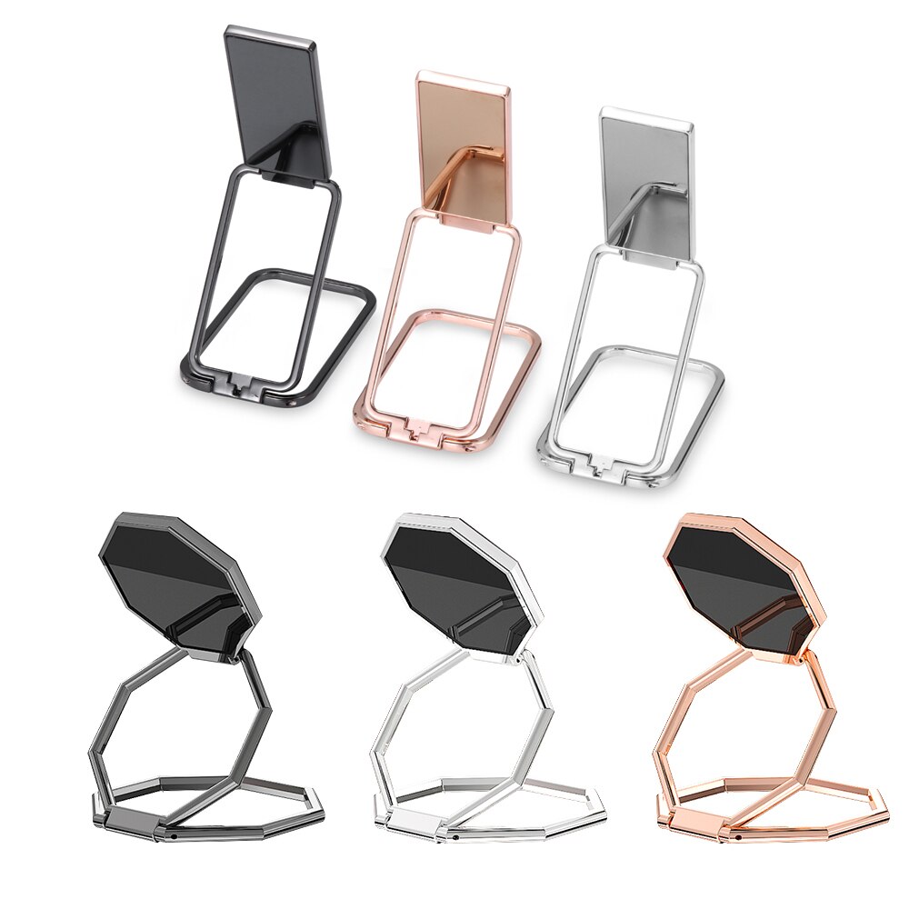 360 Rotation Phone Back Holder Ultra Thin Foldable Stand Multi Angle Ultra Thin Portable Adjustable Metal Finger Ring Kickstand