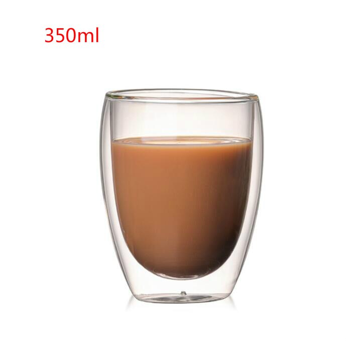 1 st espresso tekopp kaffe kopp set värmebeständig dubbel vägg glas kopp öl handgjord öl mugg te whiskyglas koppar: 350ml