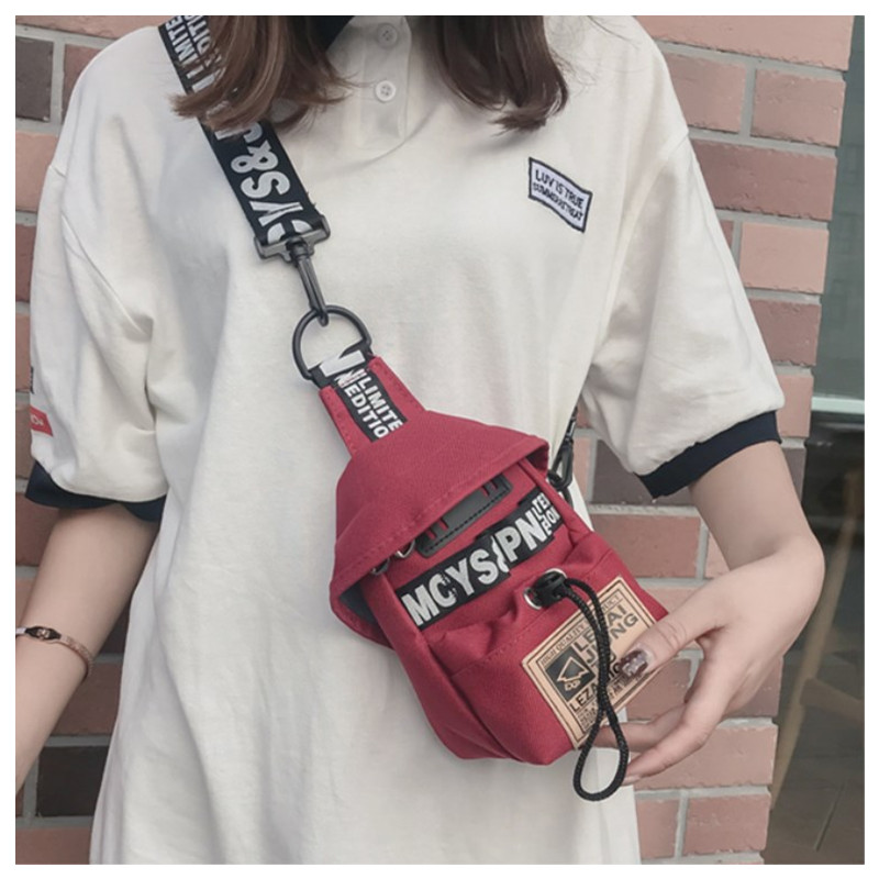 Canvas dames brief schouder messenger crossbody tas studenten mini telefoon tas mannen sport kleine borsttas