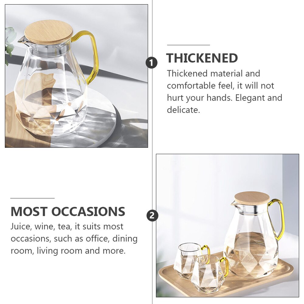 Water Pitcher Beverage Glass Pitcher Heat Resistant Glass Pitcher