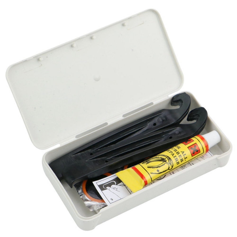Kit de reparación de neumáticos de bicicleta, caja de reparación de parches de goma, herramientas de parche de neumáticos portátiles, Kit de reparación, herramientas de reparación de tubo interior de bicicleta