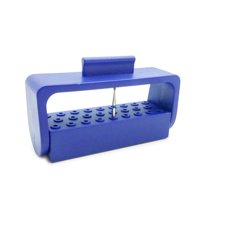 1Pc 26 Gaten Dental Bur Houder Dental Burs Box Autoclaaf Case 5 Kleuren Voor Optie: blue