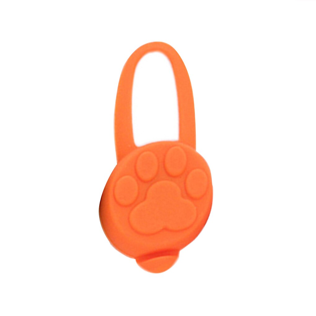 Silikone gummi led kæledyr krave lys nat sikkerhed hund kat krave glødende lysende vedhæng hund tilbehør: Orange