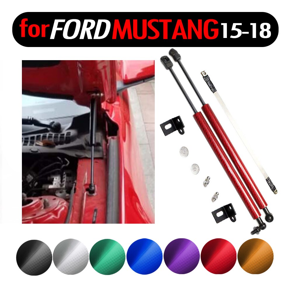 Gas Struts Lift Support Shock Damper for Ford Mustang MK6 Absorber Carbon Fiber Auto Front Bonnet Hood Modify