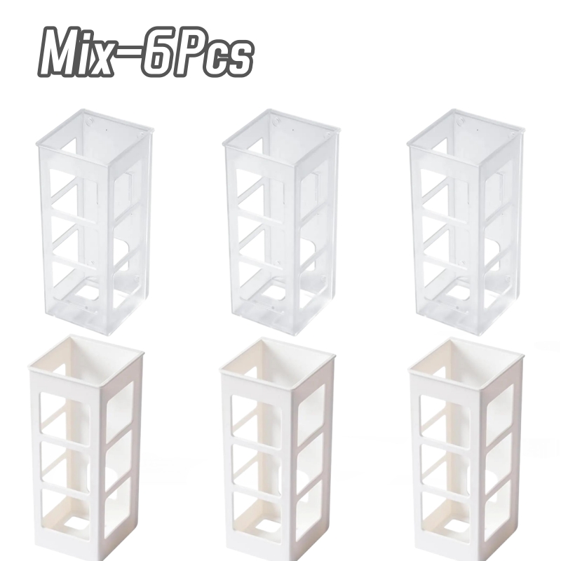 6Pcs Curling Iron Organizer Bathroom Wall-mounted Hair Straightener Holder Perforation-free Hair Tools Makeup Organizer Box: Gold