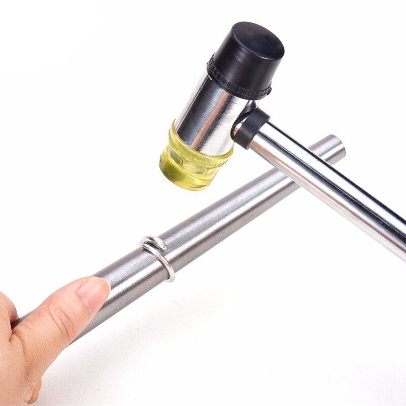 2 unids/set equipamiento de herramientas de joyería anillo de hierro alargador palo mandril Sizer instalable de dos vías mango de acero de goma martillo