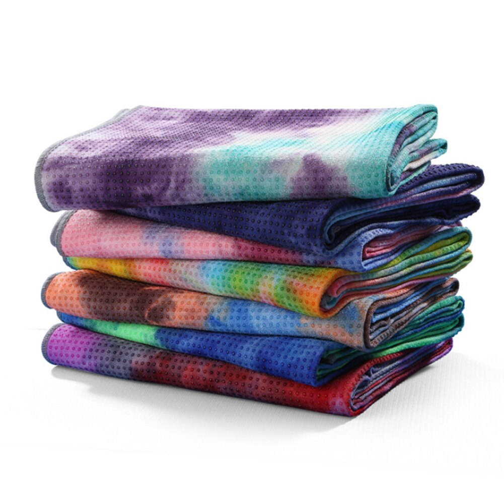 Halkfri yogamatta handduk 185*63cm tryckta yogahandduk fitness träningsmatta överdrag för pilates gym yoga gradient färger filtar