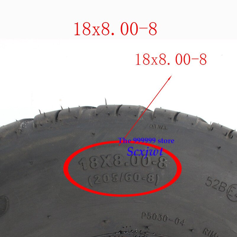 Modified 18X8.00-8 inch vacuum tyres 205/60-8 tubeless tires for Harley Electric Vehicle 8 inch ATV Go-kart thickening Road tire