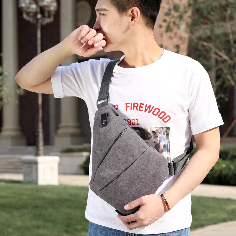 Herentas Canvas Borsttas - Enkele Schouderband - Casual Multifunctioneel Anti-diefstal Messenger