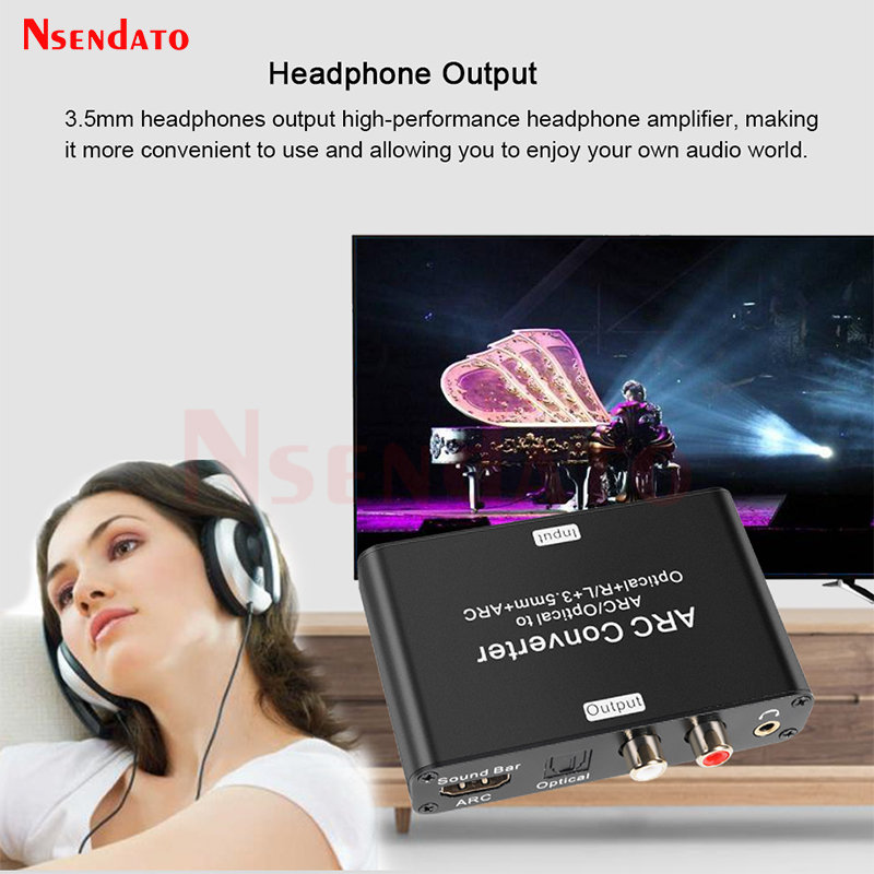 Hdmi arc audio extractor cec return channel 192 khz dac-omvandlare hdmi till optisk koaxial rca 3.5mm stereoljudextraktor för tv
