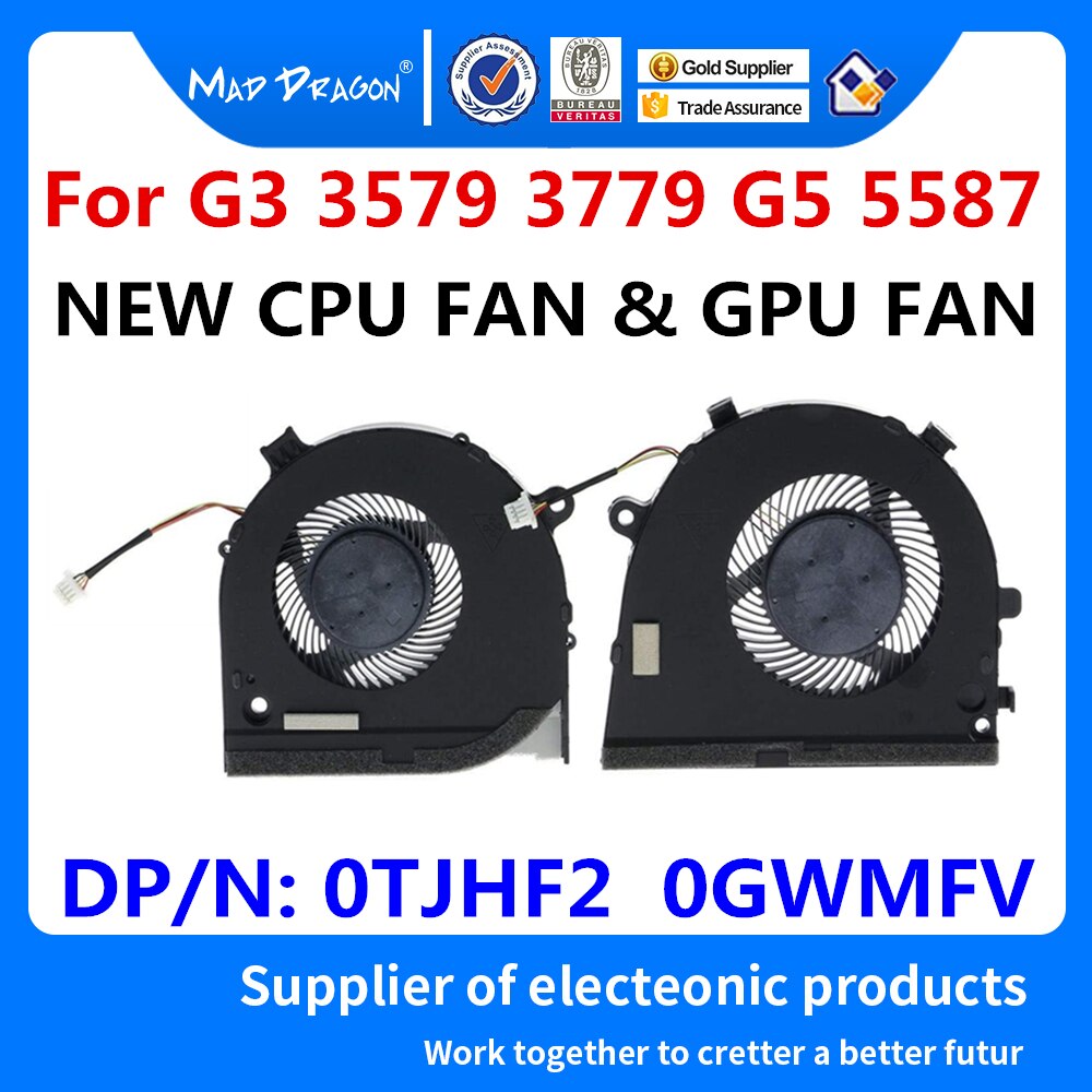 original laptop CPU GPU Fan GTX-1060 Heatsink Fan Assembly For Dell G3-3579 G3 3579 0W6PFC W6PFC 0GWMFV GWMFV 0TJHF2 TJHF2: 0TJHF2    0GWMFV