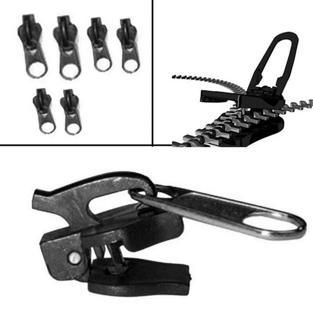 Kit de réparation de fermeture éclair, 6 pièces, fixateur de fermeture à glissière universelle avec glissière métallique, fixez instantanément toutes les fermetures à glissière, 3 tailles pour fermetures à glissière 3 #5 # et 7 #