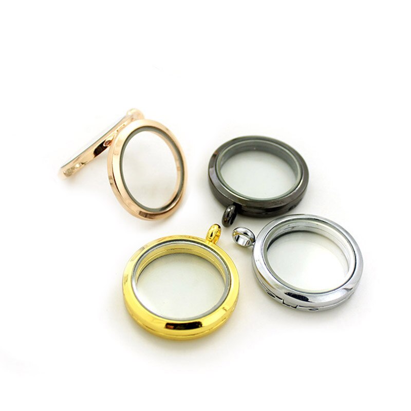 10 stks/partij 30mm Diylocket Ronde Legering Magnetische Glas Medaillons Sieraden Voor Drijvende Charmes Ketens Gratis Meegeleverd LSFL53-54