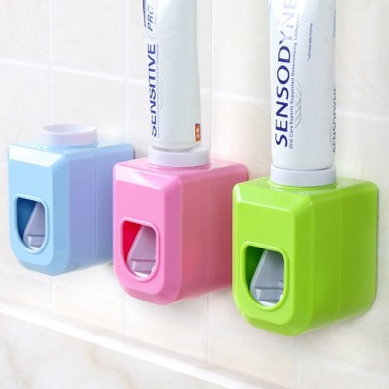 1Pc Hands Free Automatic Squeezer Toothpaste Dispenser Squeeze Out Wall Mount Bathroom Accessories 4 Colors LW031459