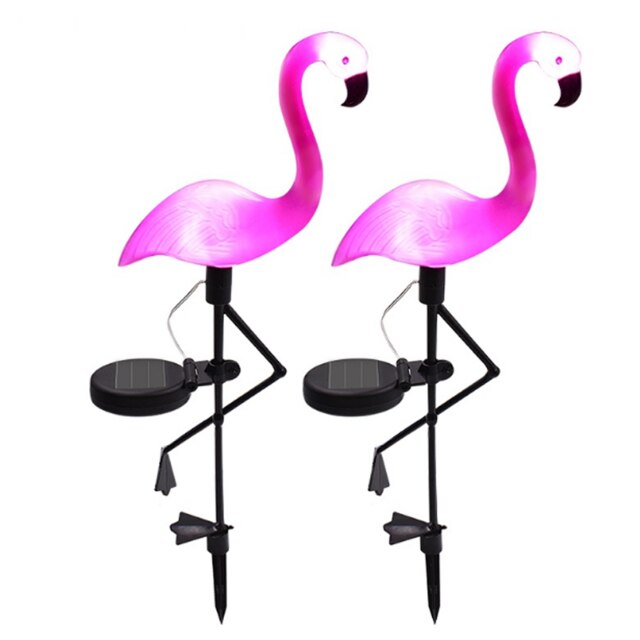 Flamingo Gazon Solar Lamp, Solartuinlamp Solar Yard Verlichting Waterdichte Led Licht Outdoor Solar Licht Voor Tuin Decoratieve: 2 pcs