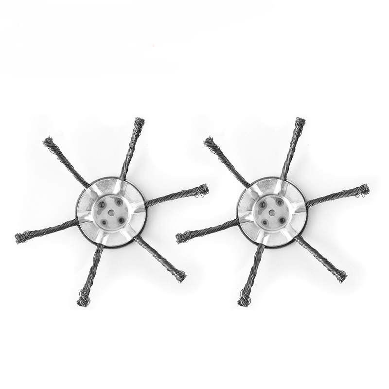 LUSQI Neuer Stahldraht-Rasentrimmerkopf, 15,2 cm, Universal-Unkrautbürste, passend für elektrische Rasenmäher, Freischneider, Entfernung von Moos, Rost, 1/2 Stück: Grey