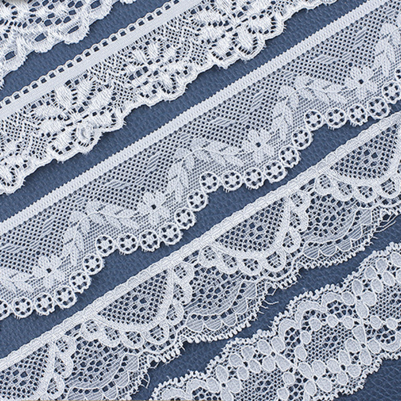 Hvid blondestof 5 yards blondekantstof materiale til tøj båndbroderi applikation bomuldsbrokade blomstertyl boho kant