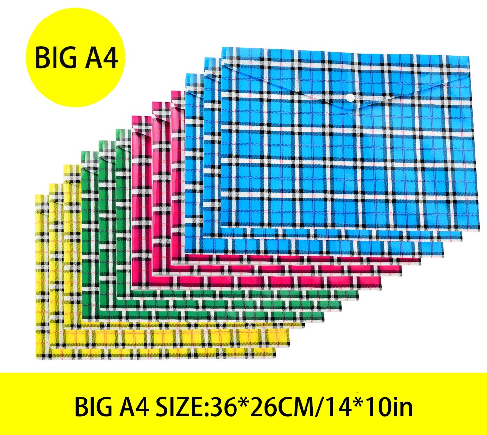 12pcs/set A4 file folder storage bag transparent plastic A5 document bag A3 office file bag school supplies paper bag folder
