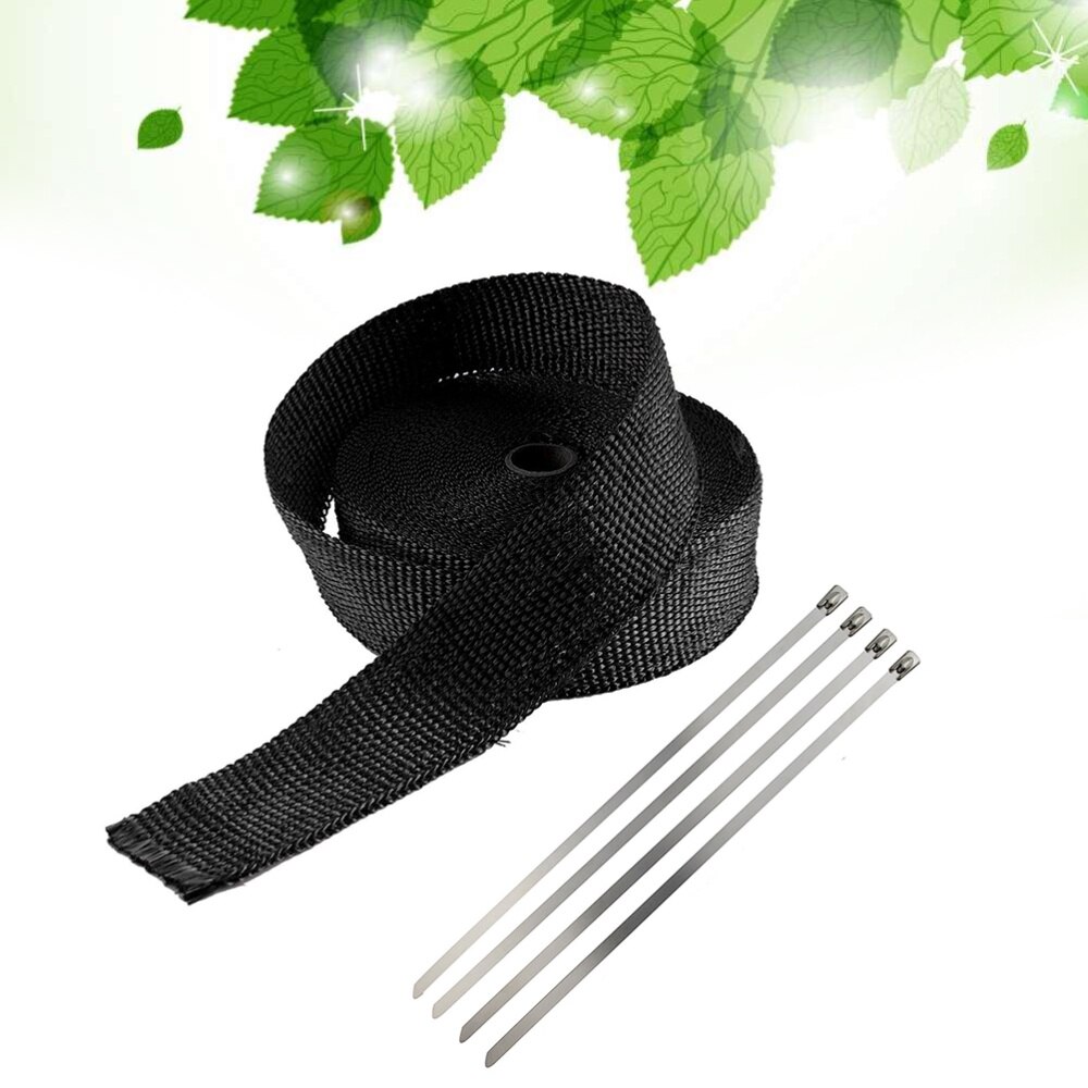 1 pc Exhaust Heat Wrap High Temp High Temperature Heat Insulated Downpipe Resistant for Water Heater