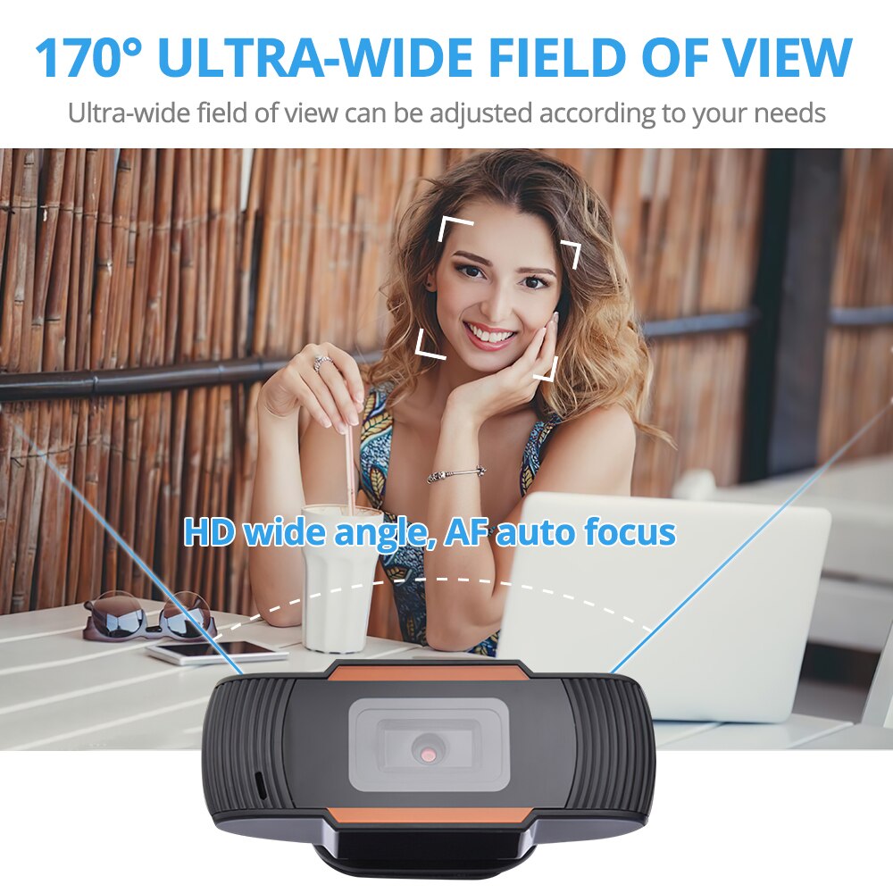 Mini HD Webcam 1080P 720P USB Web Camera con microfono messa a fuoco automatica videogioco Web Cam per PC Laptop Notebook