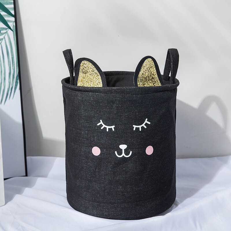 Bathroom Folding Laundry Basket Cloth Toys Cute Ccartoon Folding Bag Room Clothes Organizer Storage Laundry Basket Bag