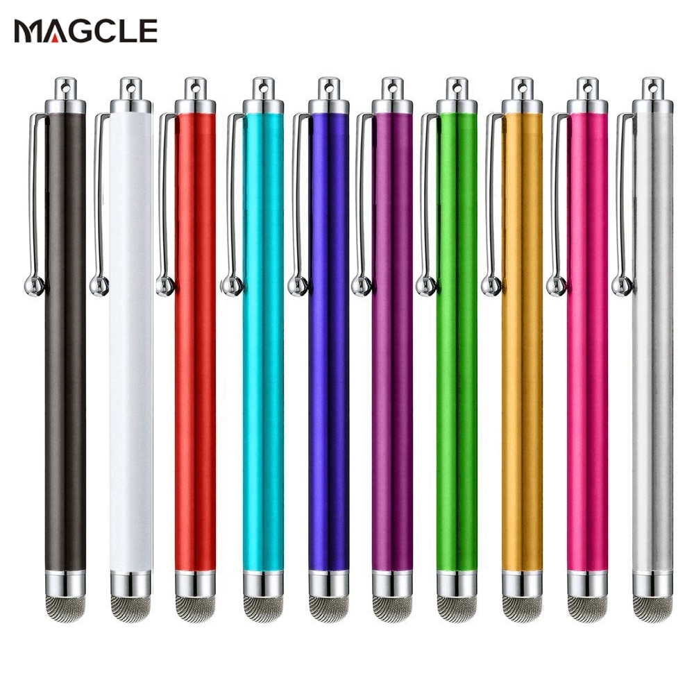 Universal Metal Mesh Micro Fiber Tip Touch Screen Stylus Pen voor iPhone voor Samsung Smartphone Tablet PC Stylus Pen 10 stks/pak