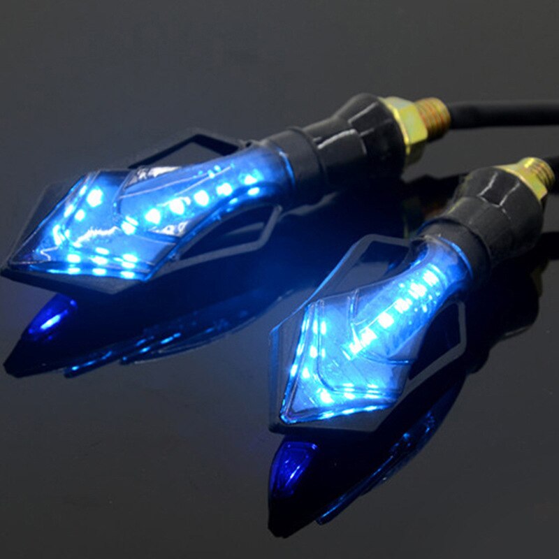 12V Motorcycle Double Color LED Signal Light Turn Signal Rear Indicator: Blue