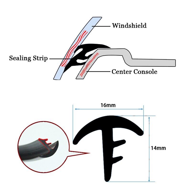 Car-styling For Hyundai i20 Anti-Noise Soundproof Dustproof Car Dashboard Windshield Sealing Strips Auto Accessories