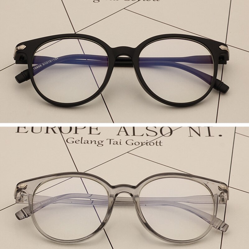 Gennemsigtig runde briller brille ramme nørd kvindelige brille ramme peger nul vintage almindelige briller klar linse