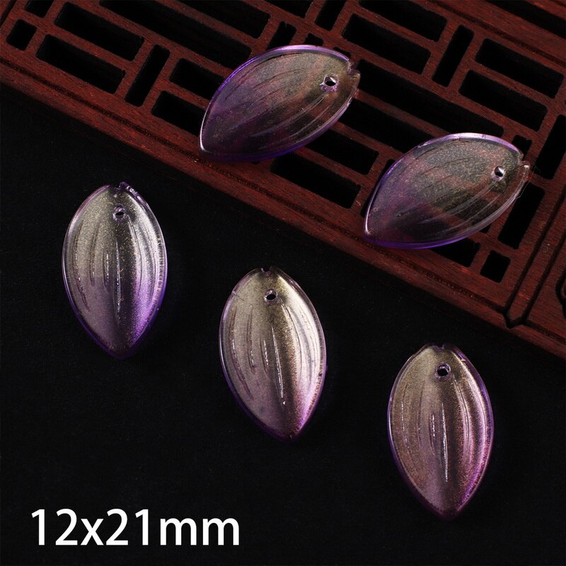 10 st kronblad lampwork pärlor flerfärgade glaspärlor för smycketillverkning handgjorda gör-det-själv-håraccessoarer sömnadstillbehör: 04