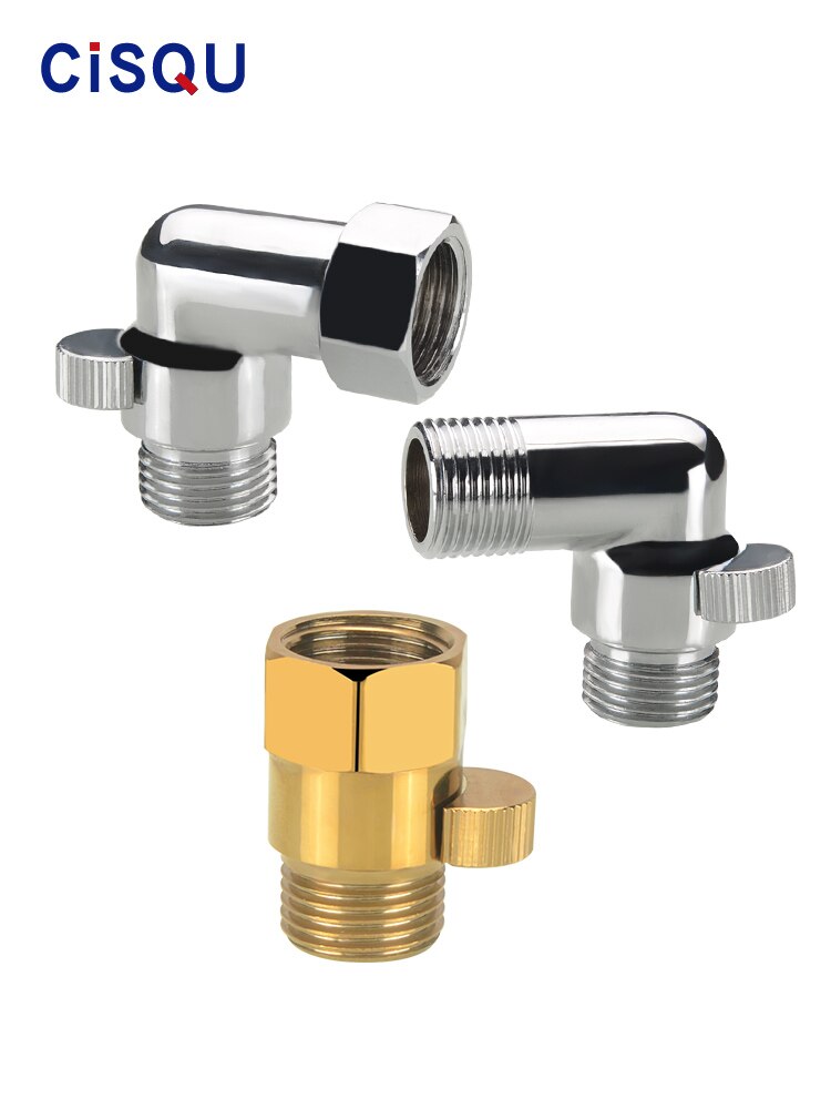 Brass Ultra-Short Mini Male And Female Threaded Angle Valve Shower Nozzle Quick Switch Hose 1/2'' BSP Straight Water Stop Valve