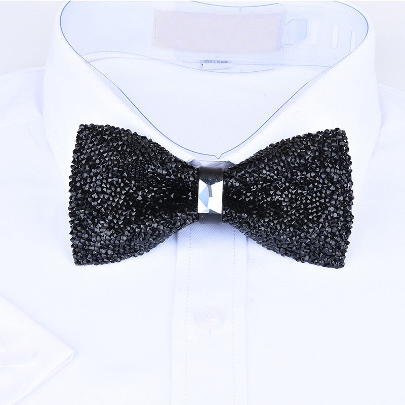 Pajarita de diamantes para hombre, lazo con cuello de cristal brillante, lazo de lujo para boda, banquete, , nudo de mariposa ostentoso, corbatas de novio