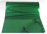 Bredde 50 cmx 100cm varmeoverførsel vinylfilm pet metal lys spejl finish til tekstil print: Grøn