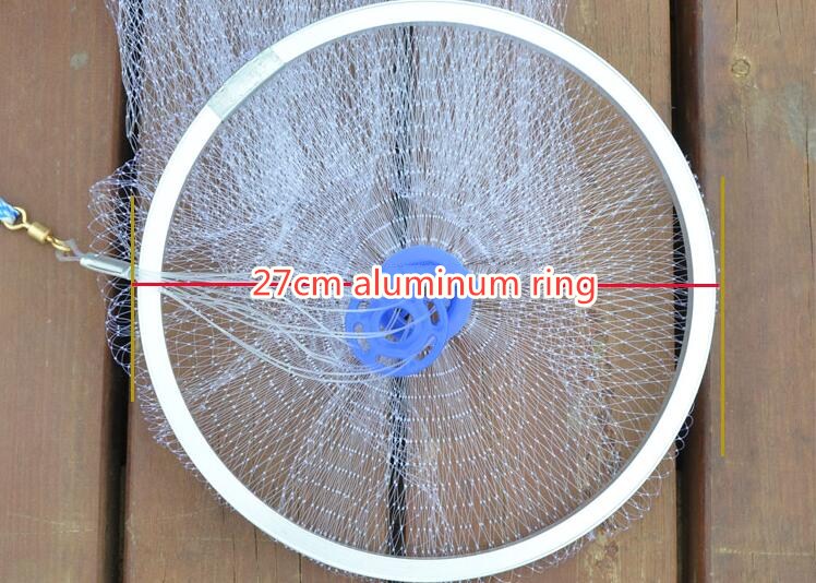 Finefish-red de pesca de estilo americano con anillo, malla pequeña plegable, para deportes al aire libre, con mosca, tiro a mano