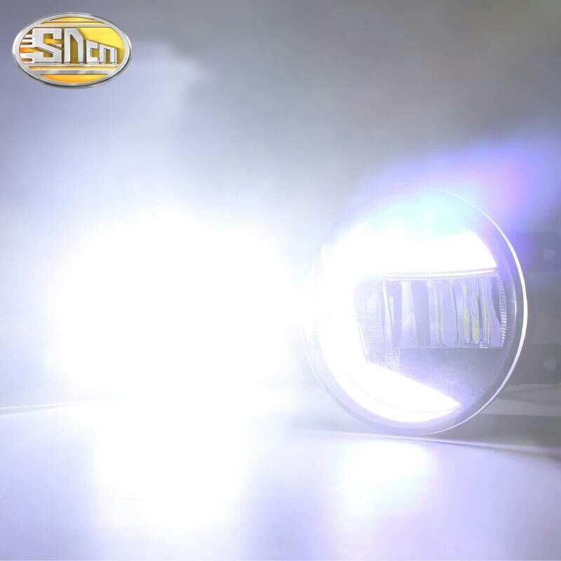 2-IN-1 Functions Safety Driving Auto Bulb LED Daytime Running Light Car Projector Fog Lamp For Toyota RAV4