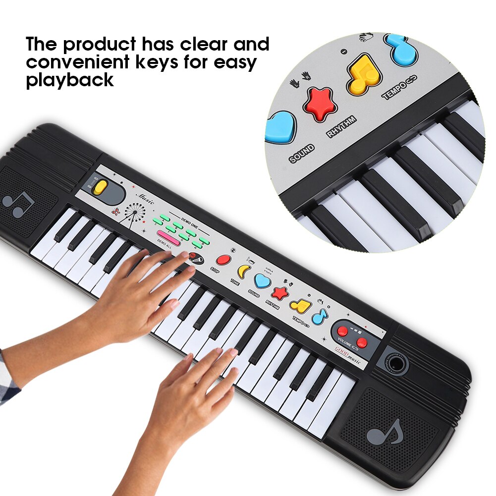 37 Keys Digital Music Electronic Keyboard Key Board Electric Piano with Microphone Kid Early Educational Tool Children